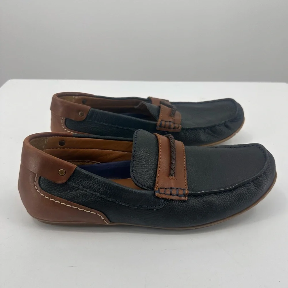 Ruosh Men's Black and Brown Driving Loafers Slip On Size EU 40 UK 7 US 7